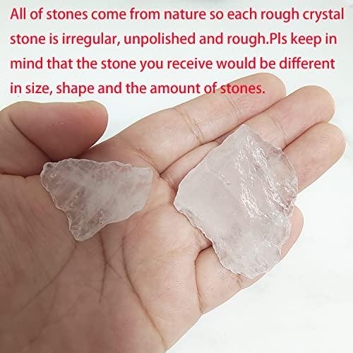 HaoChong HaoChong 250g White Quartz Rough Stones BulkNatural Raw Quartz Crystal Fountain Rocks for Cabbing,Tumbling,Polishing,Wrapping, Reiki,Aquarium Decoration,Healing Crystals(White)