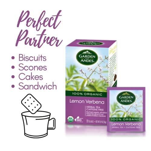 Garden of the Andes Garden of the Andes Herbal Organic Decaf Lemon Verbena Hot Tea Bags, 0.9 oz, 20 Count (Pack of 3)…