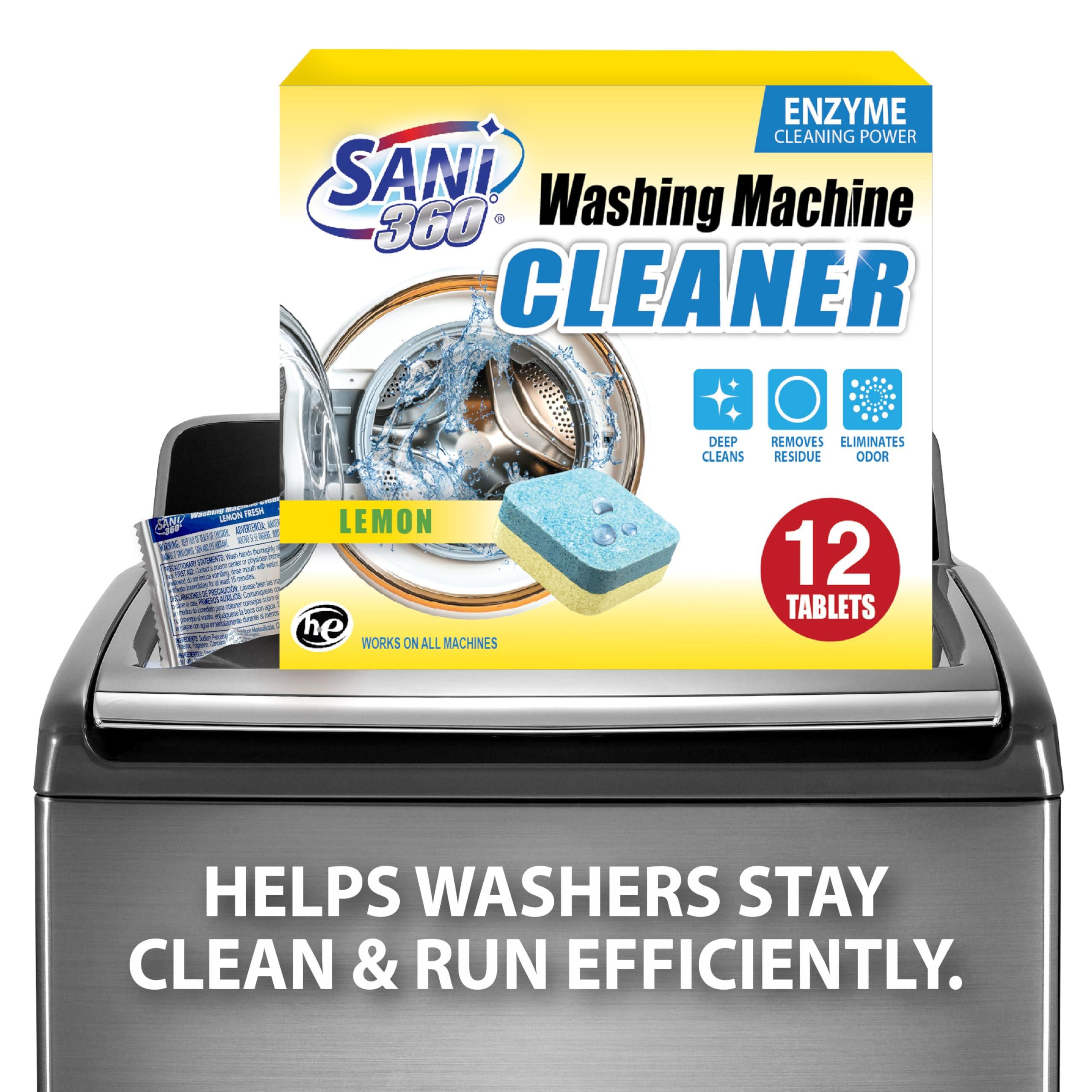 SANI 360 SANI 360 Washing Machine Cleaner, 12 Month Supply is Formulated with Enzyme, Deep Cleans and Deodorizes Front and Top Loading Washers