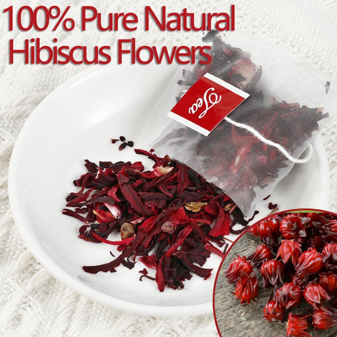 ULTHMOK Premium Hibiscus Tea Bags,100 Tea Bags/7.06 Oz,100% Pure Dried Hibiscus Flower,Natural & No Additives,Caffeine Free.