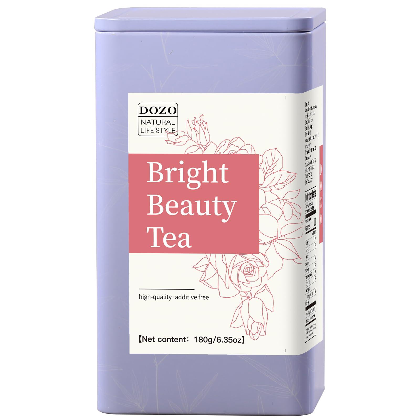 DOZO DOZO Beauty tea Bright Beauty Tea Bags Black Mulberries Rose Black Wolfberry Tea 6.35oz/180g (30bags) Glow Beautiful Flower Tea Mulberry Black Goji Berries Anthocyanin Vegan Health Herbal Tea