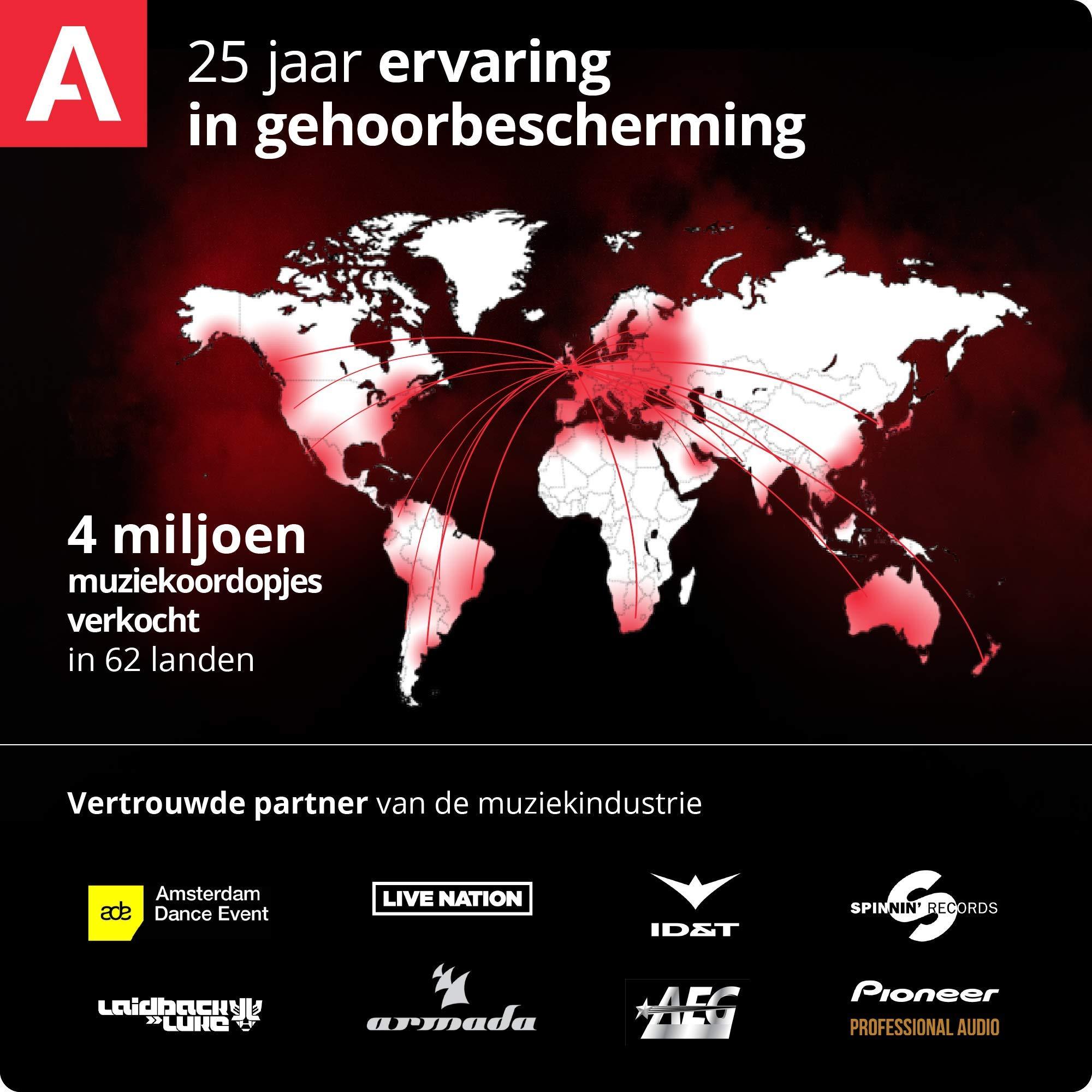 Alpine Hearing Protection Alpine MusicSafe - High Fidelity Earplugs for Musicians - 2 Interchangeable Filter Sets: 19 & 22 dB - Professional Musician Hearing Protection - Transparent