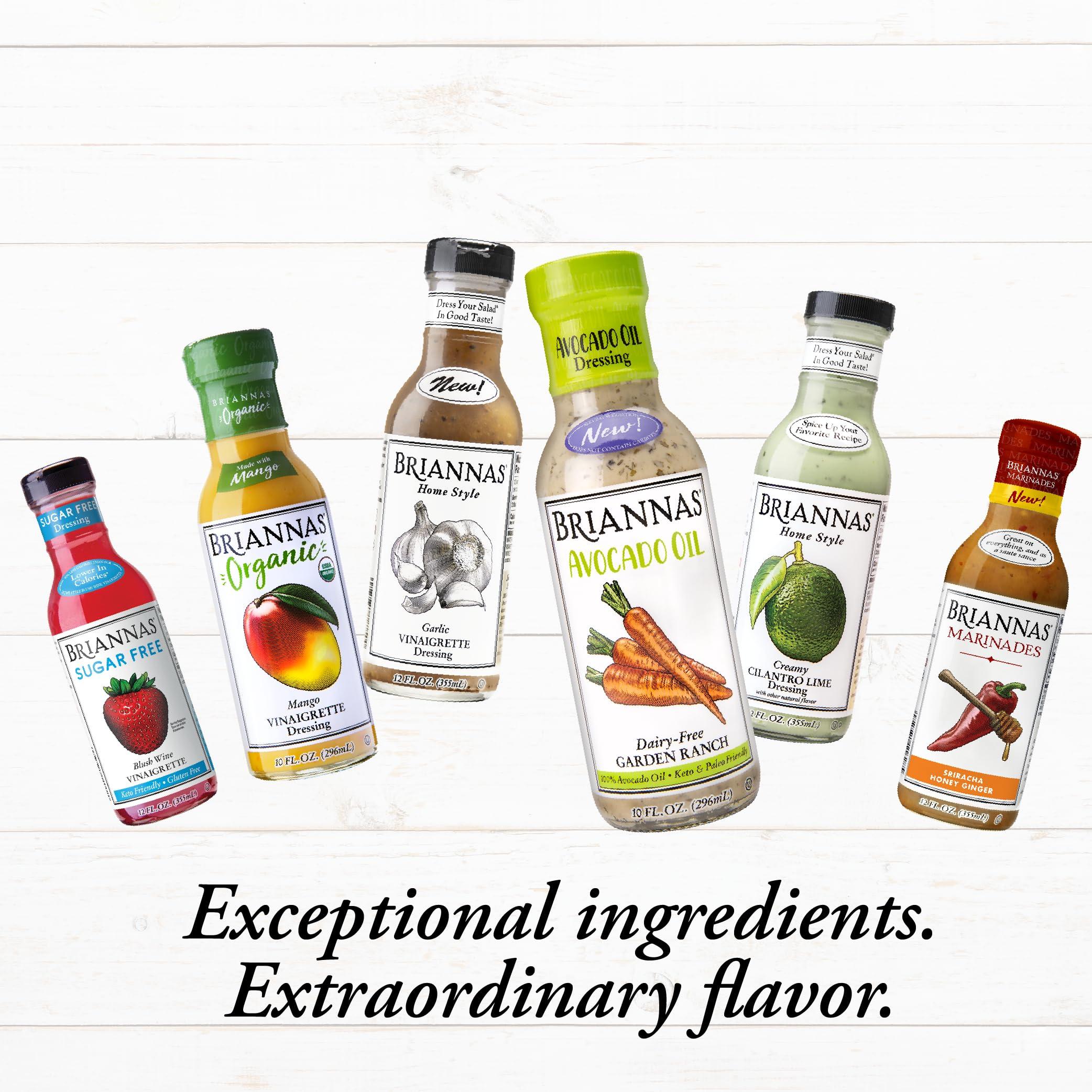 BRIANNAS BRIANNAS - Home Style Creamy Cilantro Lime Dressing Fine Salad Dressing made with Premium Ingredients - Gluten Free, Kosher, & Low Sugar - 12 oz. Bottle