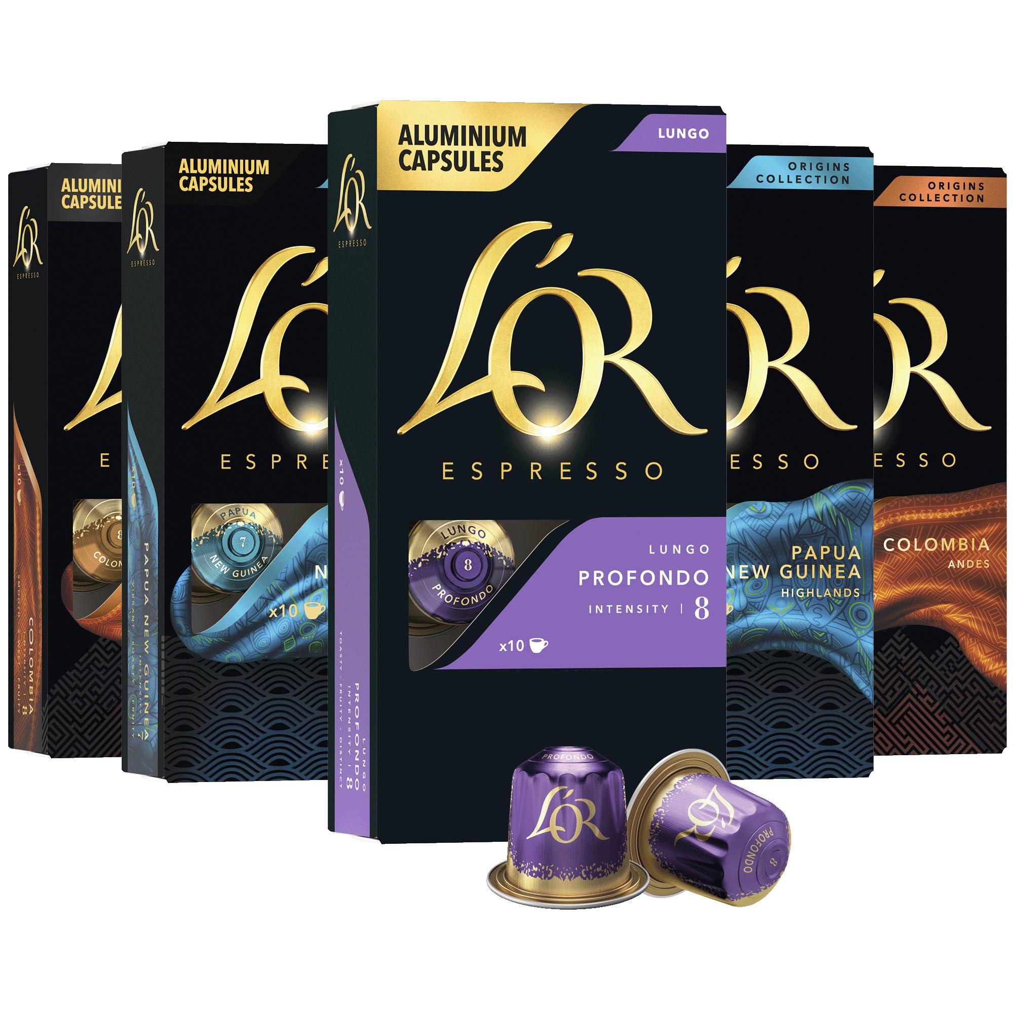L\'OR L\'OR Espresso Capsules, 50 Count Mild Variety Pack, Single-Serve Aluminum Coffee Capsules Compatible with the LOR BARISTA System & Nespresso Original Machines