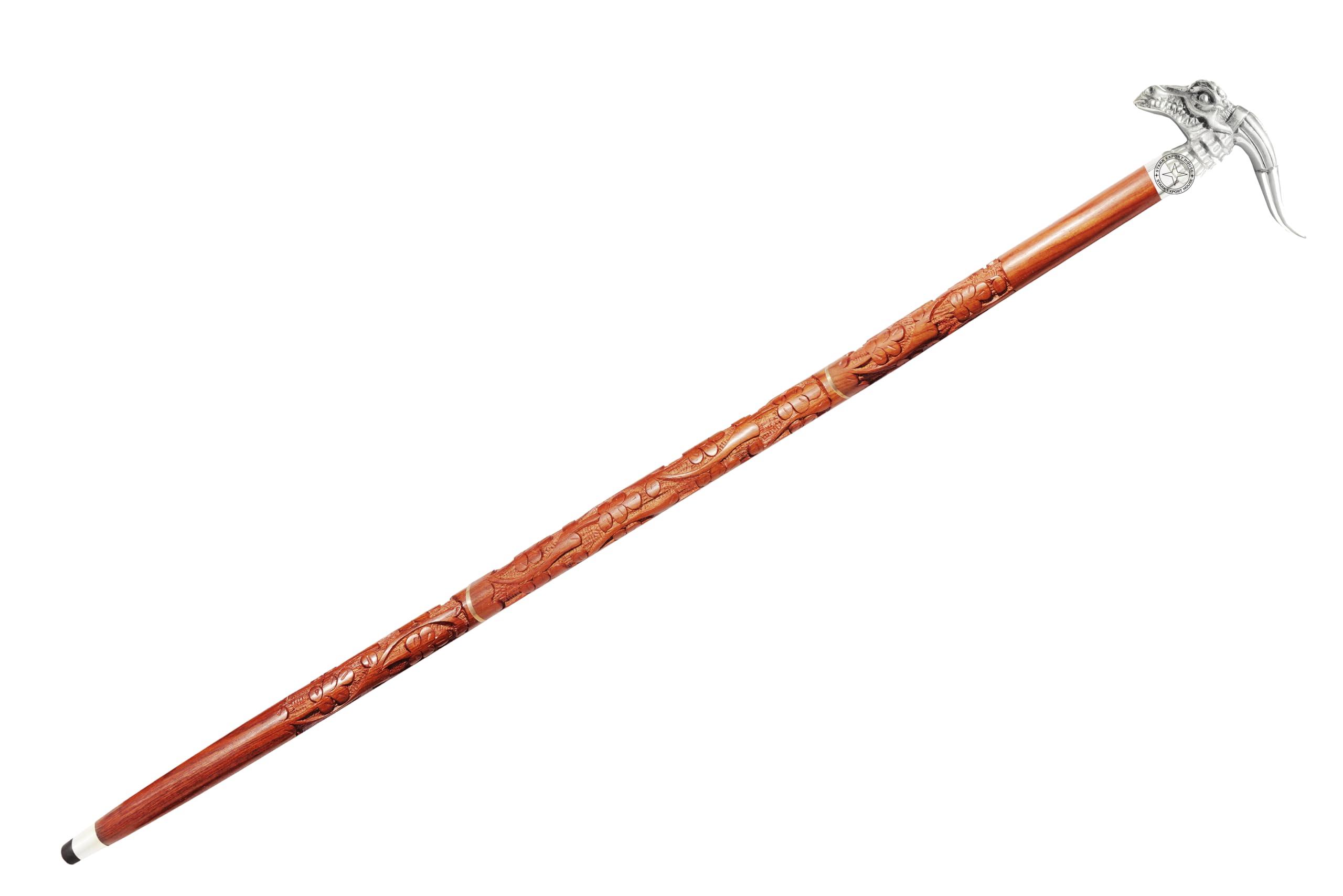 Stark Export House Walking Cane Rosewood Designer Wooden Walking Stick with Nickel Handle Gift for Men & Women 37 inch (RTGG)
