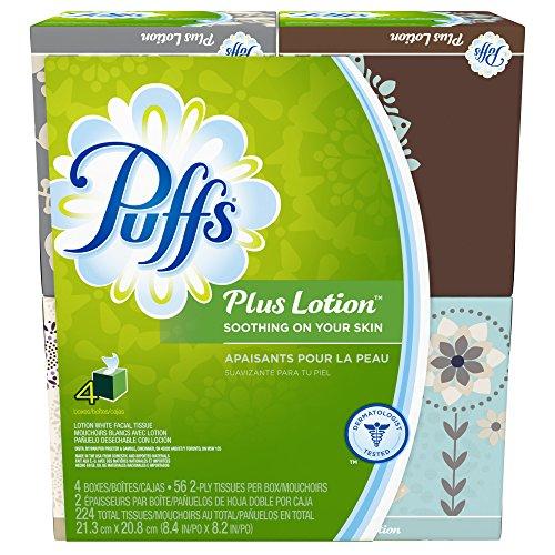 Puffs Puffs Plus Lotion Facial Tissues,4 count,pack of 6