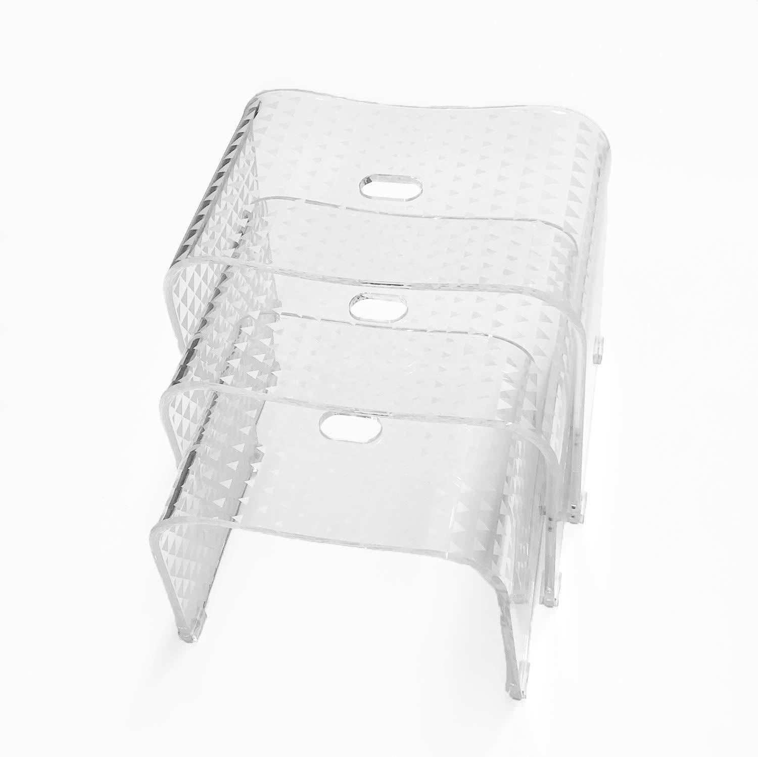 (Senko) Senko 87692 Triangle Bath Chair, Bath Chair, Height Approx. 13.8 inches (35 cm), White, Approx. W 16.9 x D 10.2 x H 13.8 inches (43 x 26 x 35 cm)