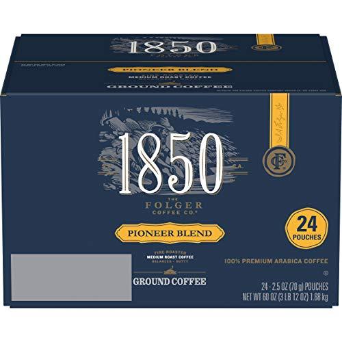 1850 1850 Pioneer Blend Medium Roast Ground Coffee, Fraction Pack, 2.5 Ounce (Pack of 24)