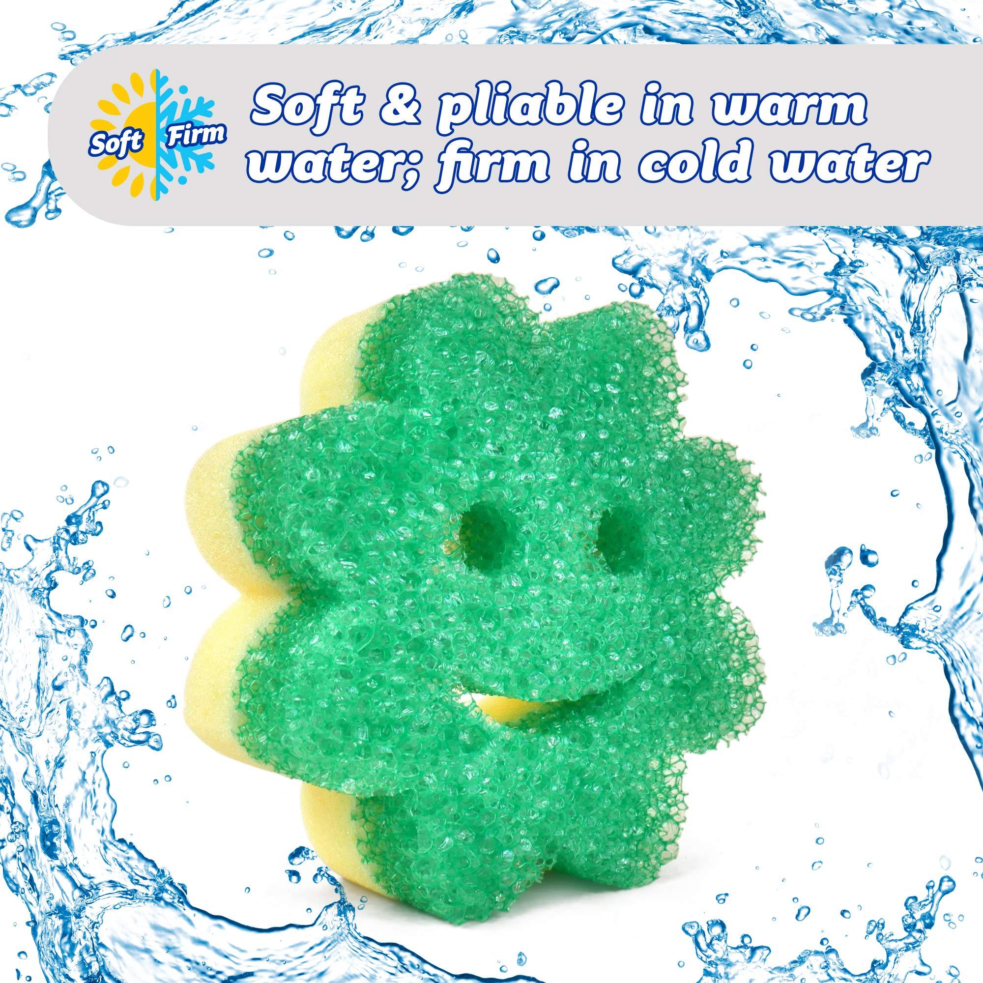 Scrub Daddy Scrub Daddy Sponge Set - Scrub Mommy Power Flower Dual- Sided Sponge and Scrubber - Non Scratch Sponge for Dishes and Home, Odor Resistant, Firm in Cold Water Soft in Warm , Multi-Surface 3 ct