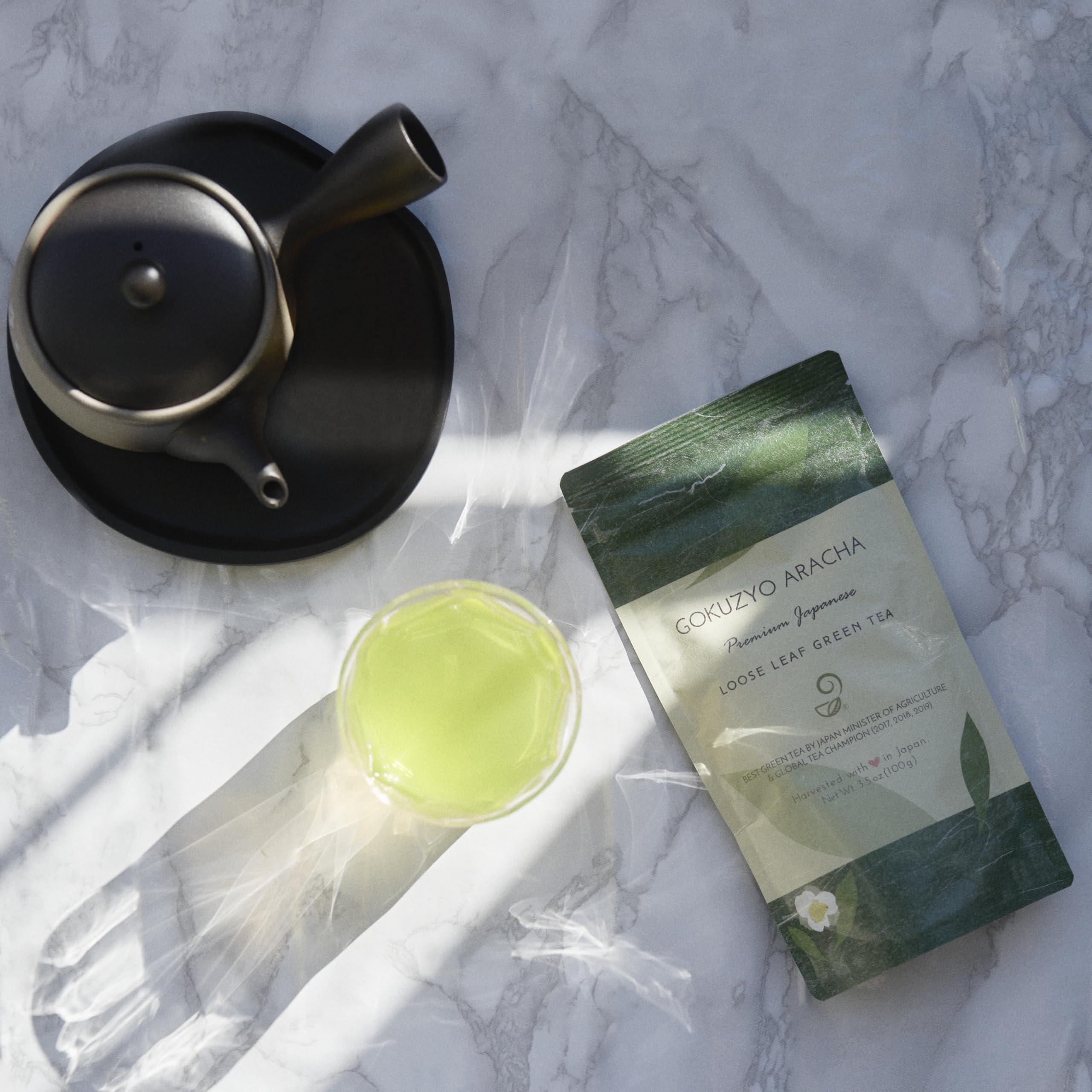 JAPANESE GREEN TEA CO. HARVESTED WITH IN JAPAN Issaku, Gokuzyo Aracha and Teabag Tea Set from Japanese Green Tea Co – Premium Japanese Green Tea Assortment – Non-GMO, Delicate Flavor - Ideal for Tea Lovers