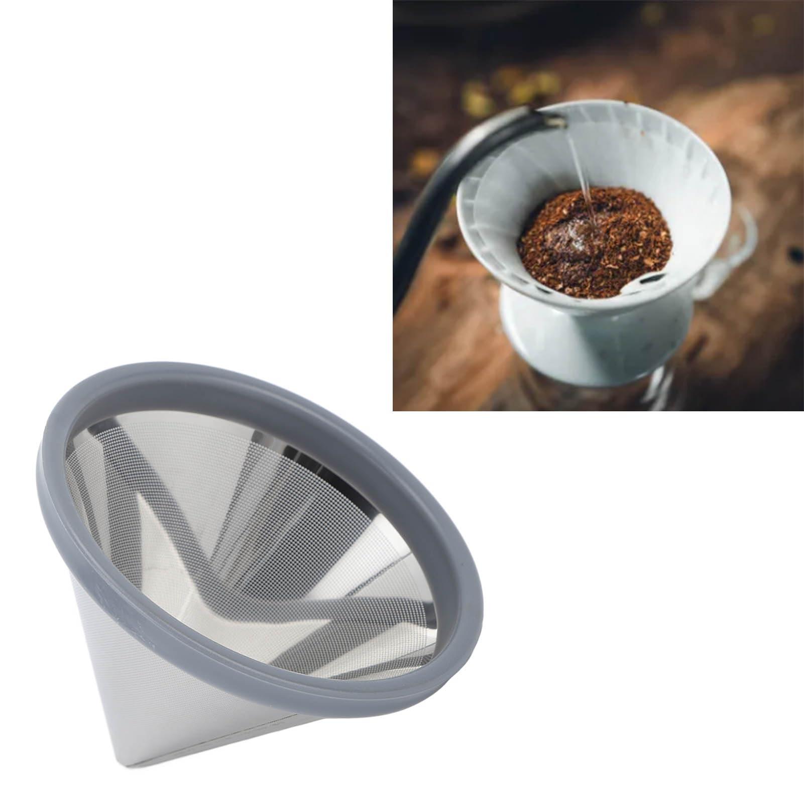 Atyhao Pour Over Coffee Filter, Stainless Steel Reusable Pour Over Coffee Filter Portable Metal Coffee Dripper for Home Travel Office (1 to 3 Cups)