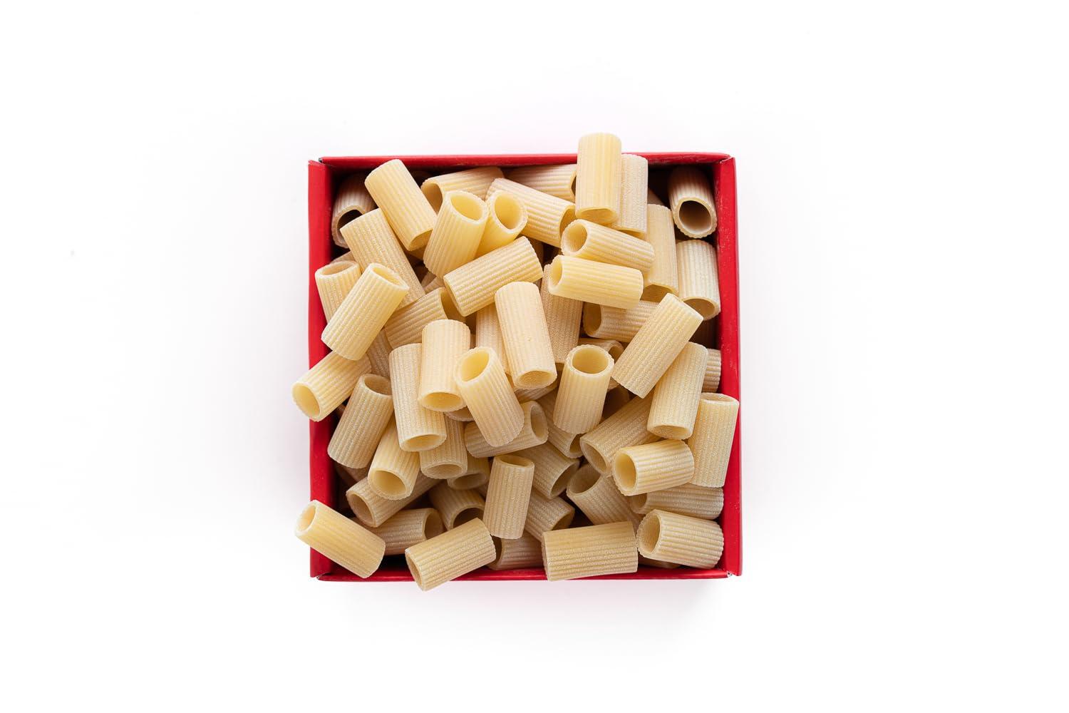 Alma Gourmet Italian Mezzi Rigatoni di Gragnano IGP - Authentic Pasta di Gragnano Imported - Certified Made in Italy - 100% Italian Wheat - Slow Dried, Excellent Firmness - Pastificio dei Campi - 17.6oz Pack of 1