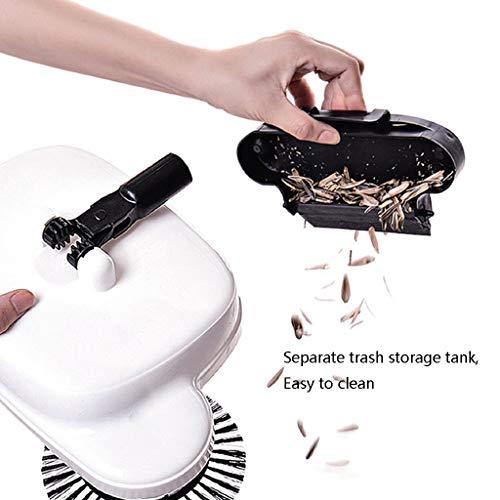 brooms NLIAN- Hand Push Automatic Sweeper Broom, 3 in 1 Household Cleaning Including Broom Dustpan Trash Bin Separate Trash Storage Tank Without Electricity (Color : White)