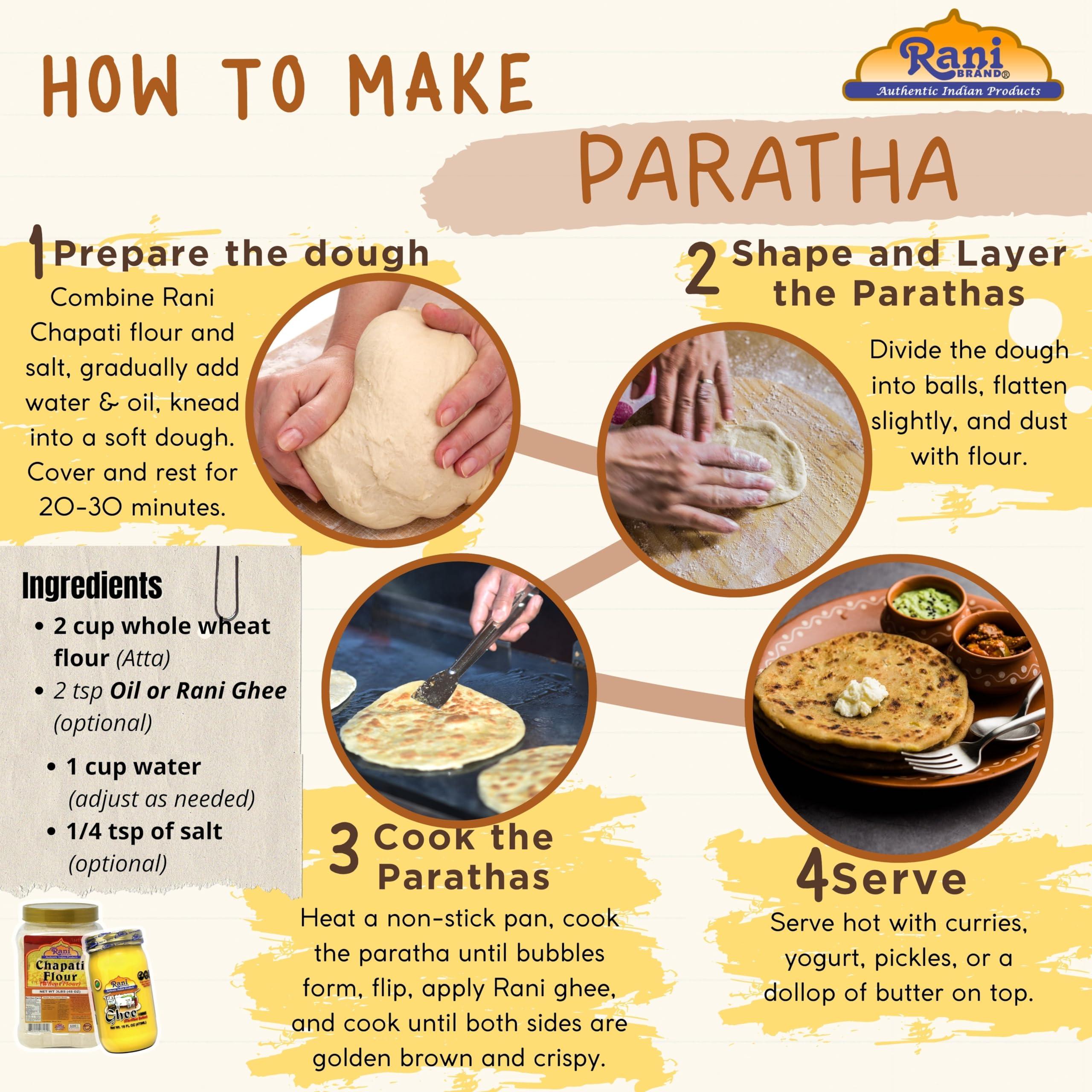 Rani Brand Authentic Indian Products Rani Chapati Flour (100% Pure Whole Wheat Atta), For Making Roti & Indian Breads 64oz (4lbs) 1.81kg Bulk ~ All Natural | Vegan | No Salt or Colors | NON-GMO | Kosher | Indian Origin