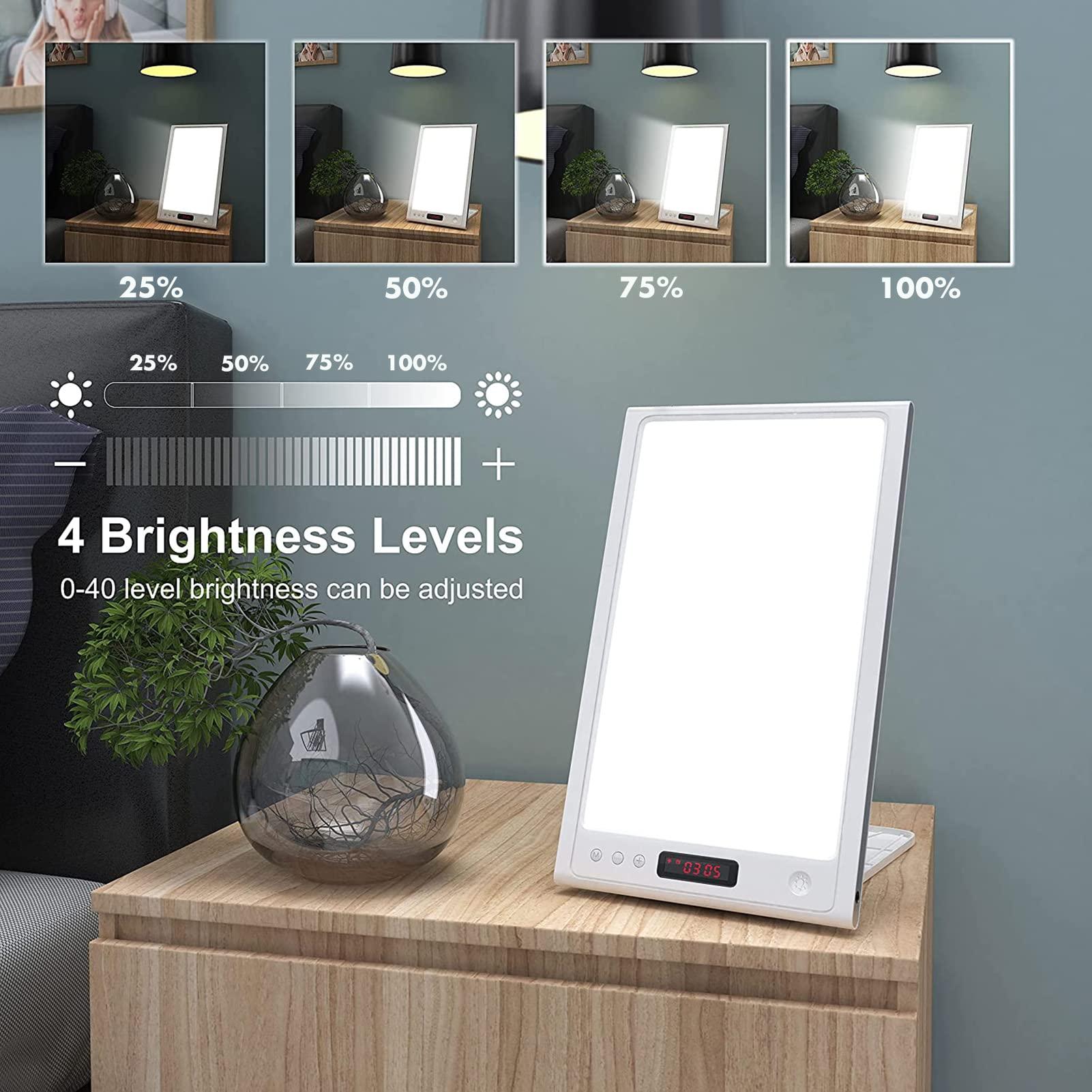 Blancka Light Therapy Lamp UV-Free 12000 Lux with Sunrise Sunset Simulation, Wake-up Light with 40 Level Adjustable Brightness, 5 Timer Function, Full Spectrum LED Sunlight for Home Office