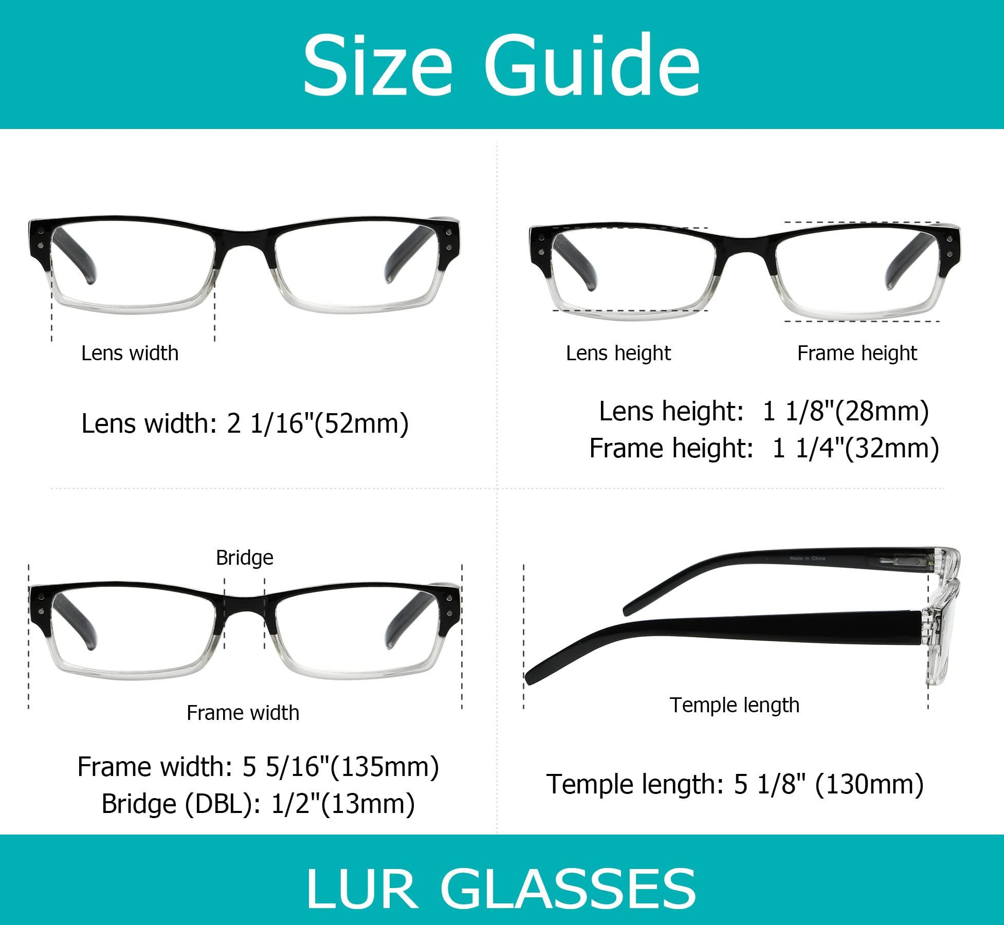 LUR LUR 3 Packs Half-rim Metal Reading Glasses + 4 Packs Classic Reading Glasses(Total 7 Pairs Readers +0.75)
