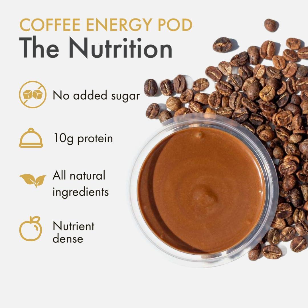 Energy Pods Coffee Energy Pod, Snack & Meal Replacement Cup, Sugar-Free, Gluten-Free, Keto, Vegetarian, 10g Whey Protein, Made with Fresh Roasted Guatemalan Beans (Pack of 8)
