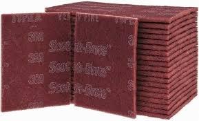 3M 6\" x 9\" 3M 07447 Scotch-Brite Maroon General Purpose Hand Pads (1-Pack of 20 Pads)