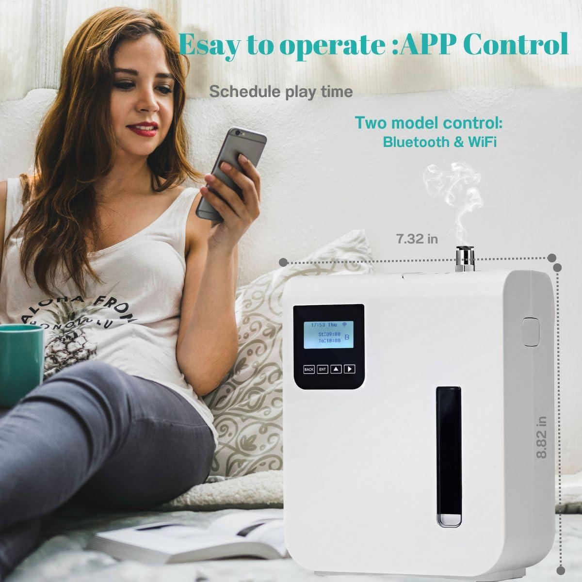 USMLMOOT USMLMOOT Smart Scent Air Machine for Home - Waterless Essential Oil Diffuser with Cold Air Diffusion Technology, HVAC Scent Diffuser 300ml for Large Room, Professional Atomizing Cover Up to 2,000 SF.