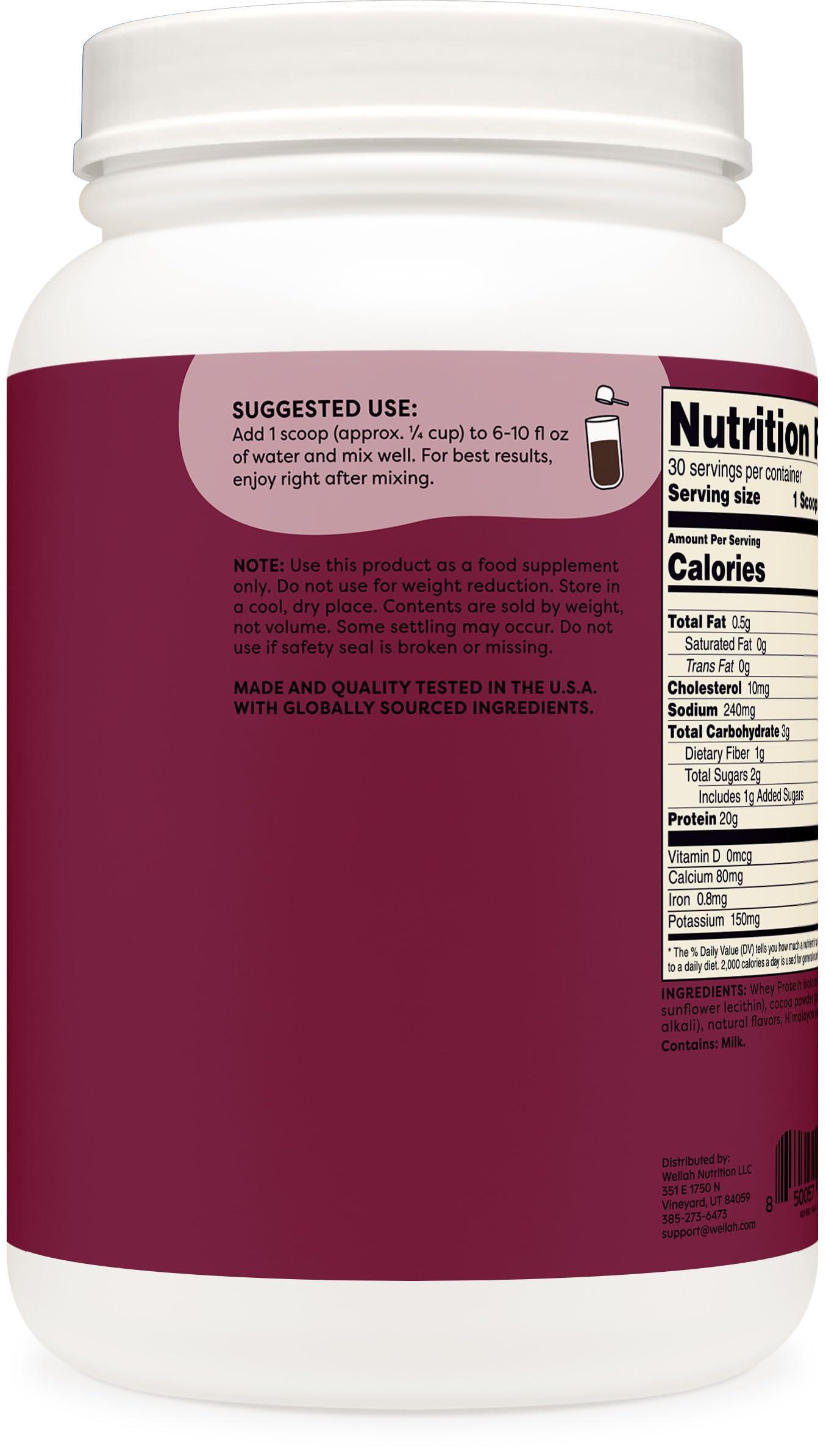 Wellah Wellah Protein Your Whey (30 Servings, Dark Chocolate) - Whey Protein Isolate Protein