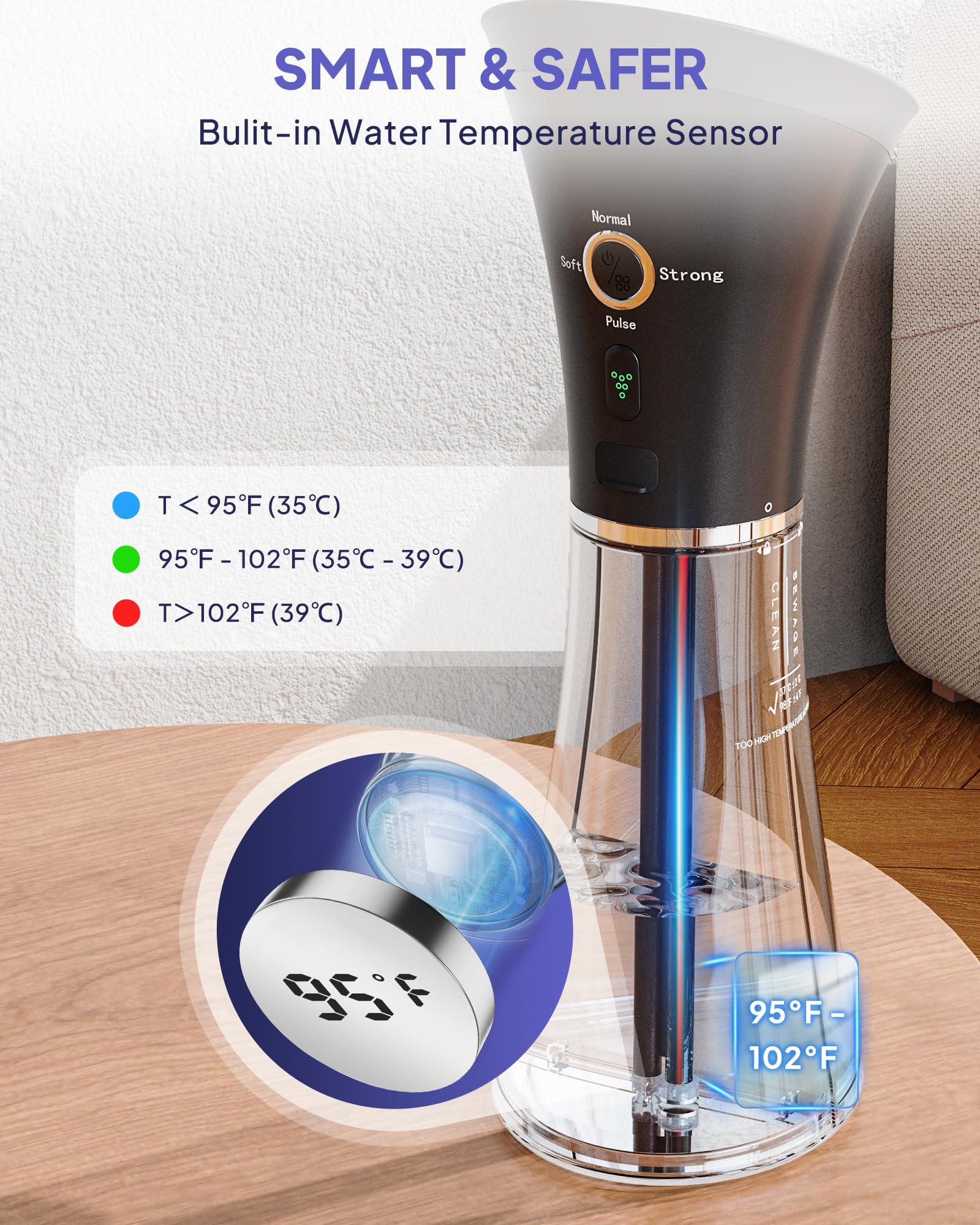 KAUGIC KAUGIC Upgraded Ear Wax Removal with One-Piece Waste Tank, Safe Ear Cleaner with Water Temperature Sensor, FSA HSA Store Eligible Effective Ear Irrigation Kit & USB-C Cable, IPX7, Black