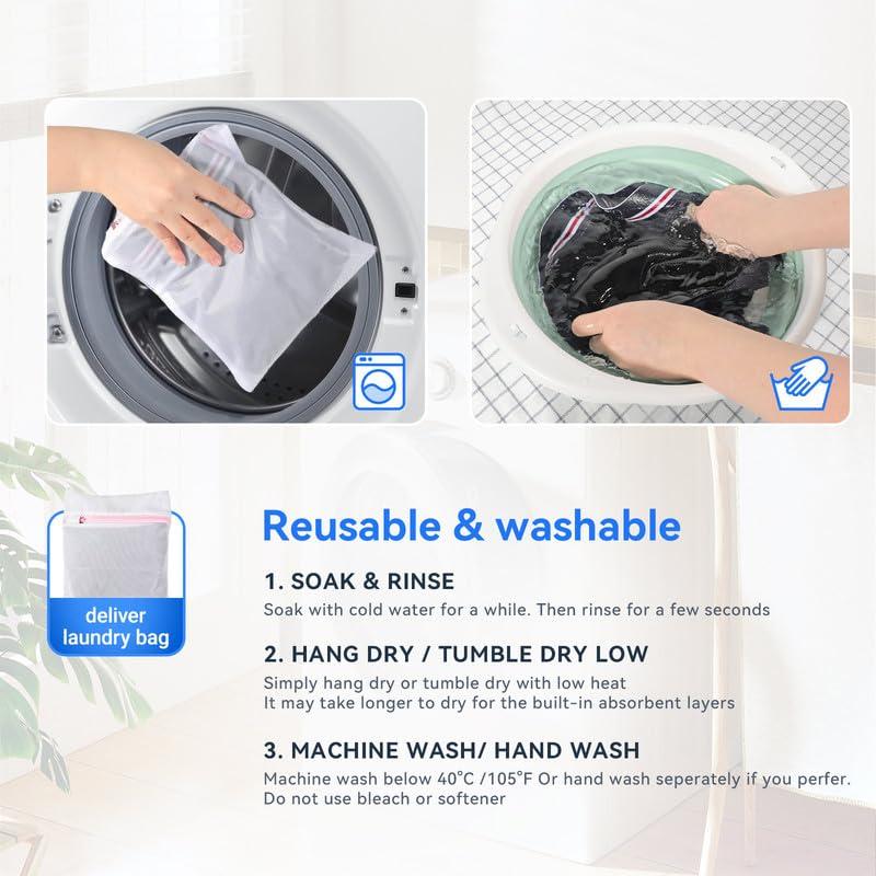 CARER Healthcare Incontinence Pregnancy CARER Washable Incontinence Underwear for Men, Front Absorbent Urine 80ml, 2 Pack, Large, Blue/Gray, Reusable, Waterproof