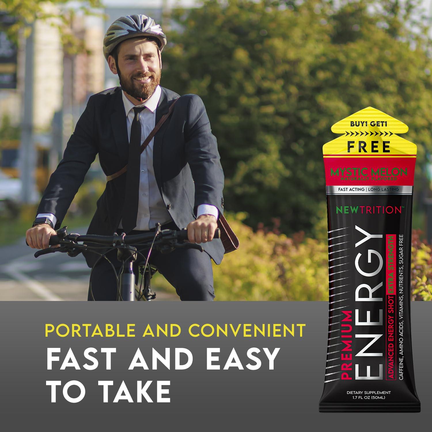 Newtrition NewTrition Extra Strength Energy Shots, Caffeine Energy Shots with Vitamin B & Amino Acids, Sugar-Free Vitamin Energy Shot, 1.7 fl oz, Mixed Flavors, 12 Count