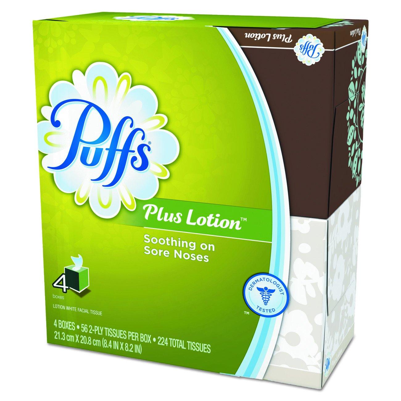 Puffs Puffs Plus Lotion Facial Tissues,4 count,pack of 6