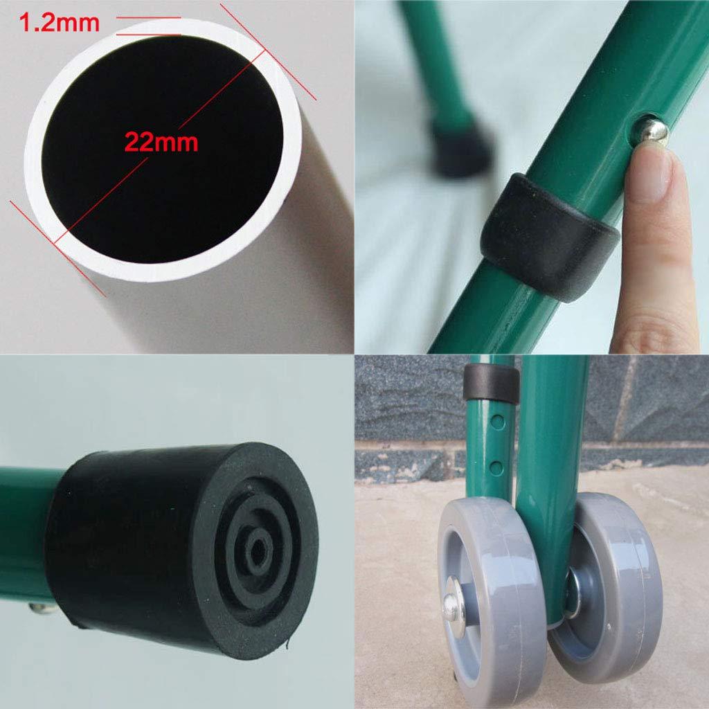 LIYIN- Walker Lightweight Folding 2 Wheel Rollator Walker, with Padded Seat Wheeled Walking Aid Walker, Adjustable Height Safety Frames