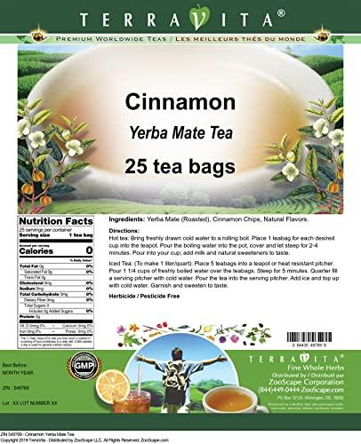 TerraVita Cinnamon Yerba Mate Tea (25 tea bags, ZIN: 549769) - 3 Pack