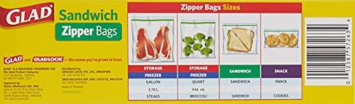 Glad Glad Zipper Bags, Sandwich 50 bags
