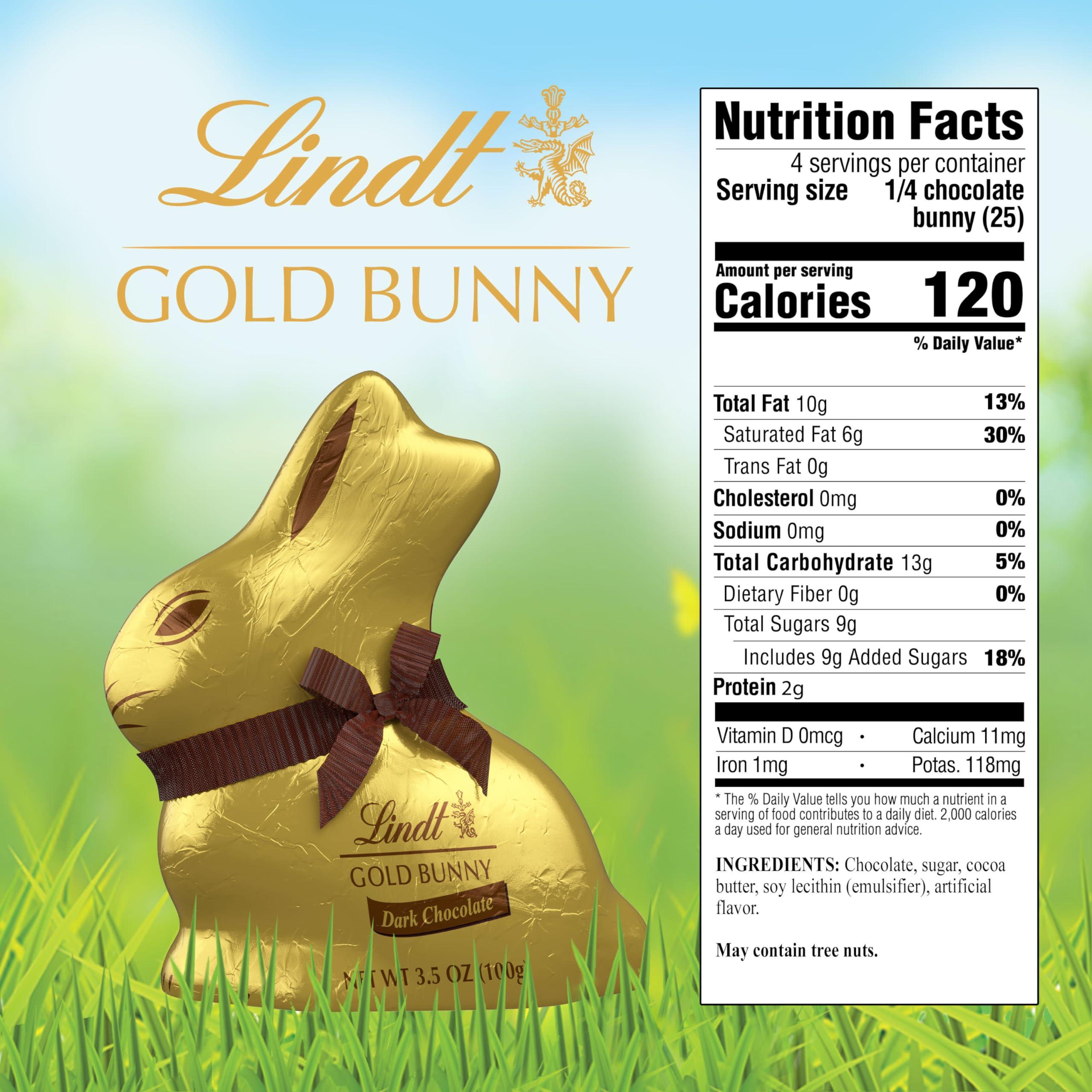 Lindt Lindt GOLD BUNNY Dark Chocolate, Hollow Dark Chocolate Candy Bunny, 3.5 oz.
