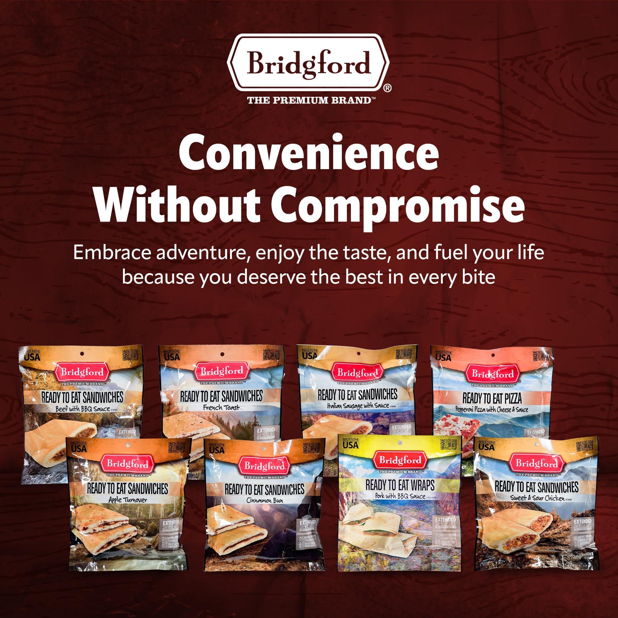 Bridgeford Bridgford MRE Pepperoni Pizza Slice With Cheese MRE Survival Food - 3 Pack - No Refrigeration Needed and Long Shelf Life MRE Meals - High-Protein Military MRE for Emergency Preparedness