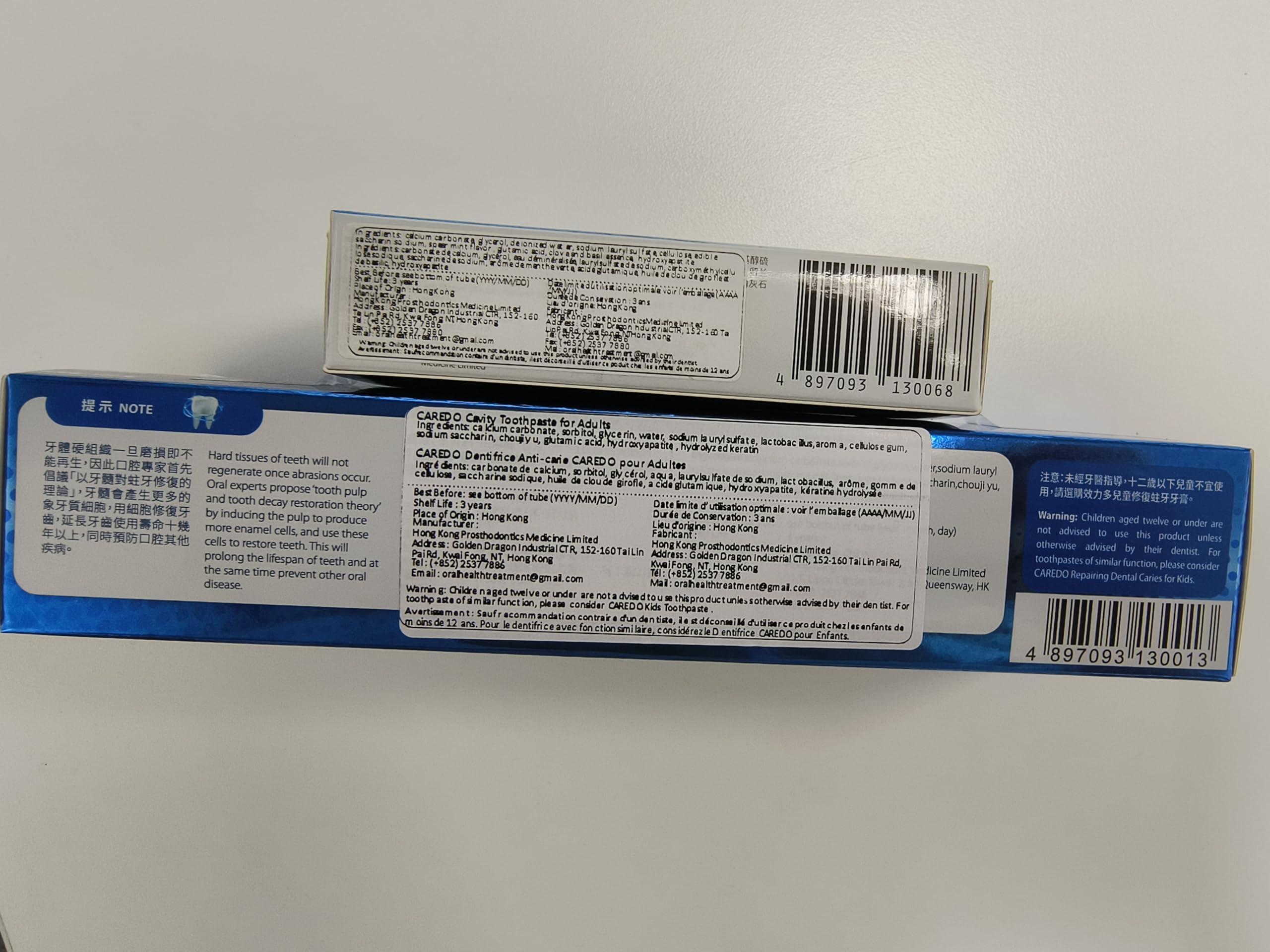 CAREDO CAREDO Cavity Repair Toothpaste Set for Adults, 16g Pulpitis Ointment for Tooth Decay Pain & 100g Hydroxyapatite Toothpaste for Home Cavity Repair, Fluoride Free