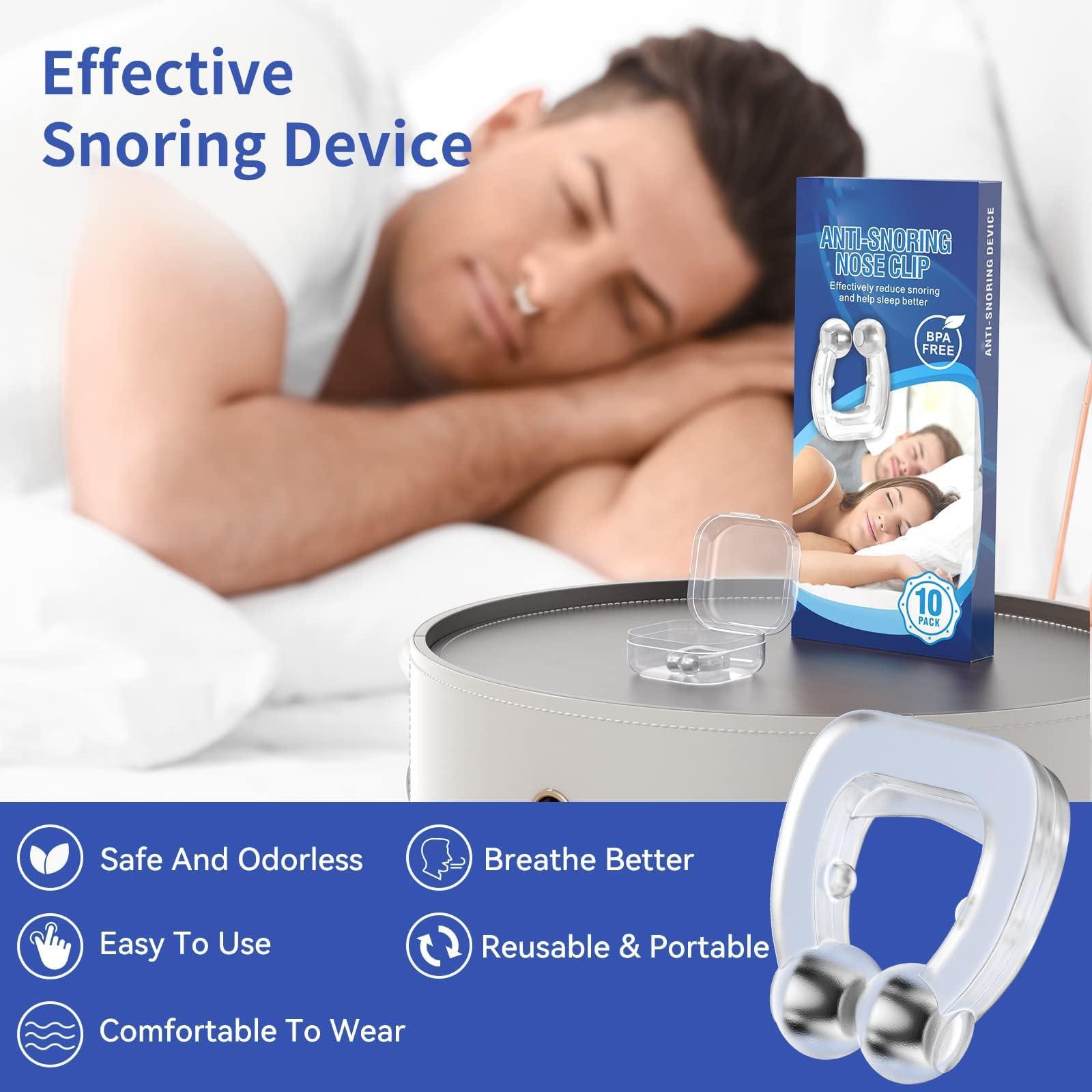 Annsky Anti Snoring Devices, Anskysea Snoring Solution - Silicone Magnetic Stop Snoring Aid for Men & Women - Anti Snoring Nose Clip10 Pack