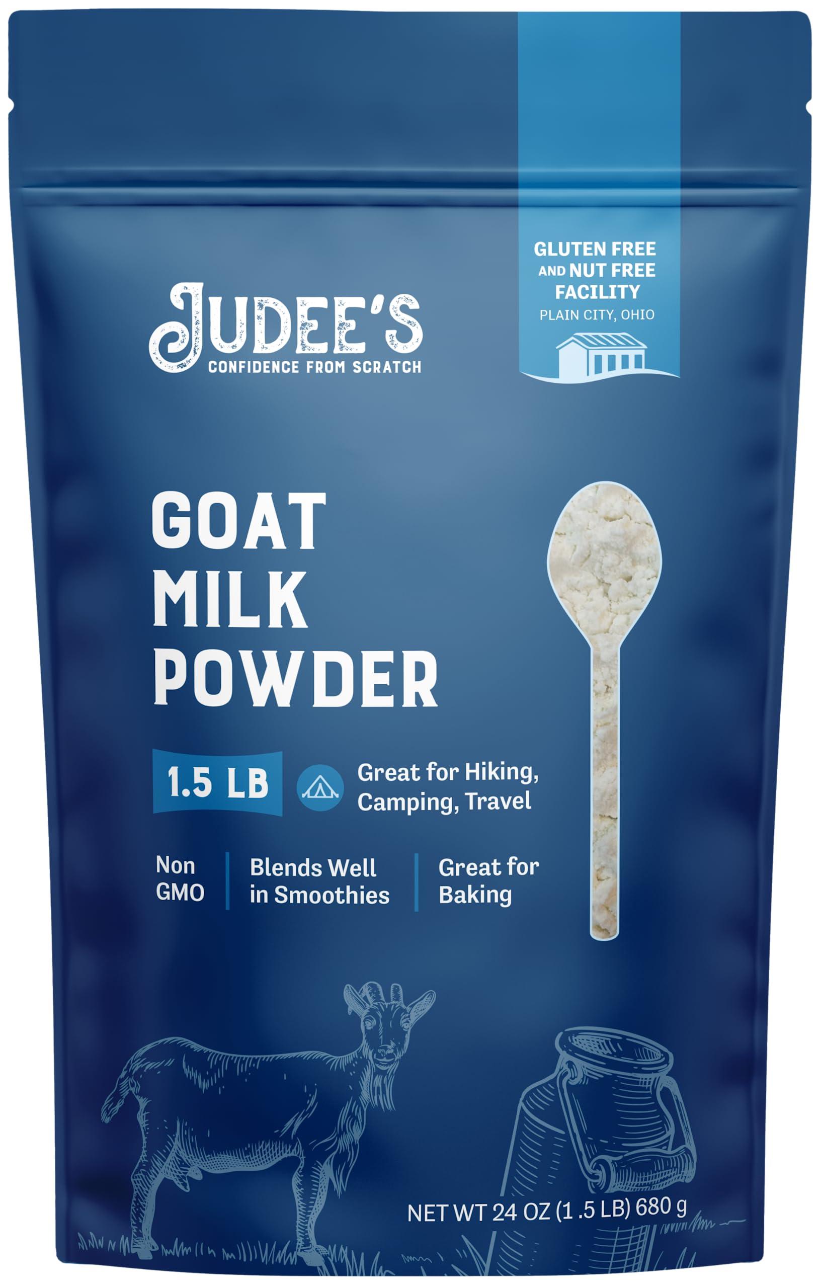 Judee's Gluten Free Judee's Goat Milk Powder 1.5 lb - Blends Well in Smoothies and Great for Baking - Convenient for Travel, Hiking, and Camping - Non-GMO, Gluten-Free and Nut-Free