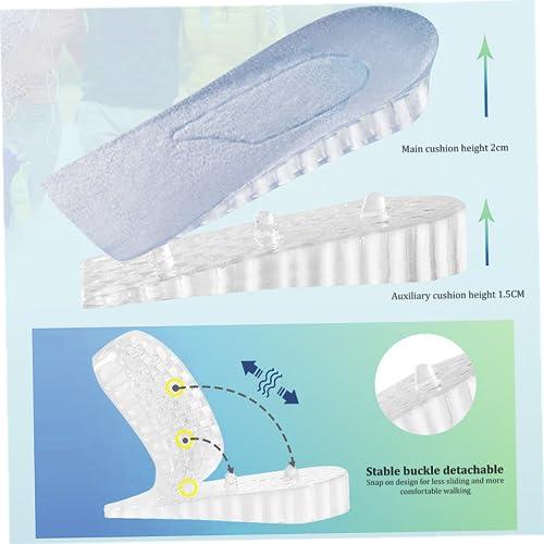 Nirelief Heel Lifts Shoe Inserts Height Insoles Height Increase Insoles 3 Pairs Invisible Shoe Lifts Inserts 2 Inch Height Adjustable Elastic Shock Absorption Heel Raise Pads Shoe Lifts for Men & Women Grey