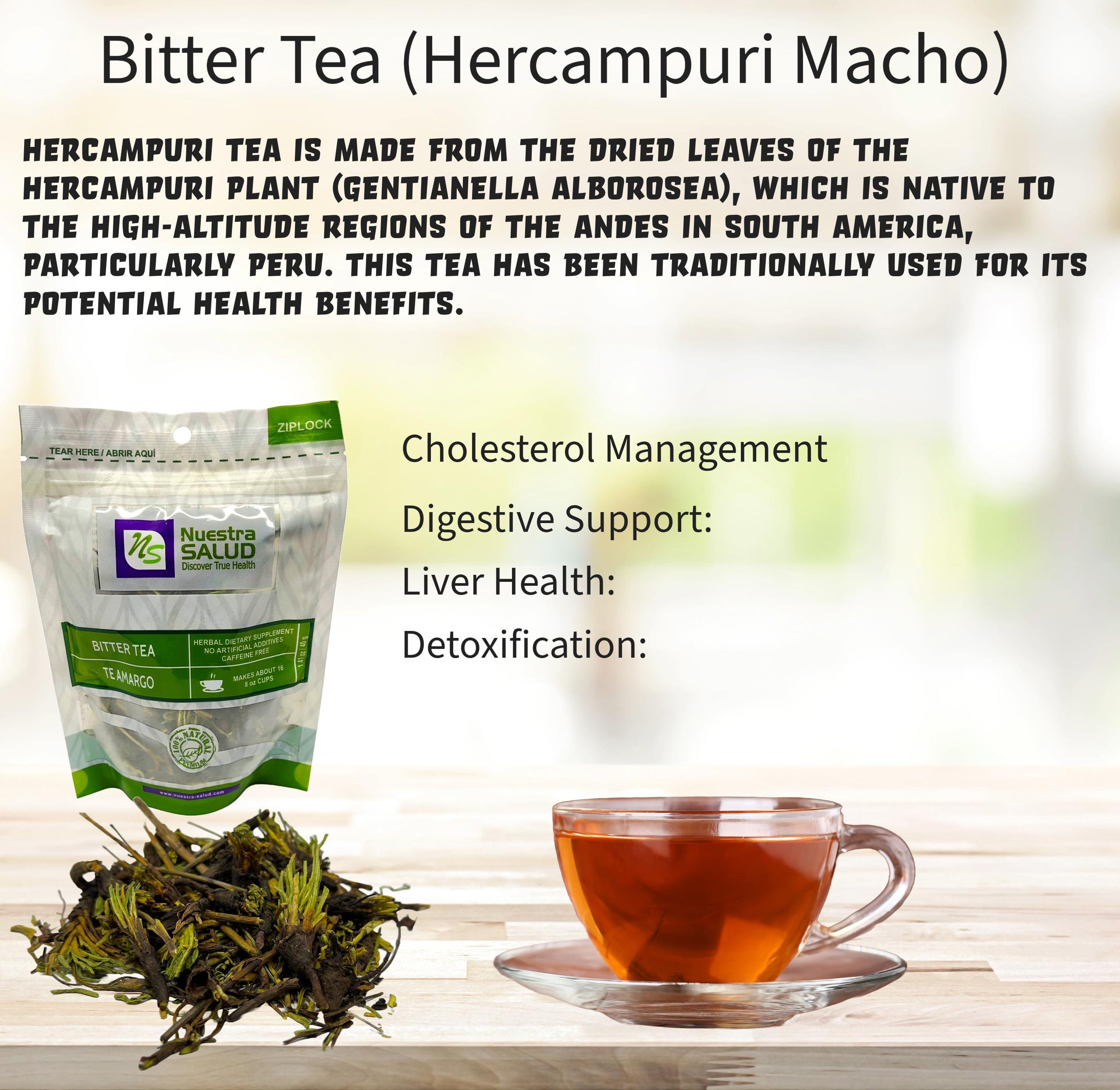Nuestra NS Salud Nuestra Salud - Bitter Tea - Te Amargo - Herbal Infusion (40g) X 3 Hercampuri Macho Amazing Benefits Drinking Tea