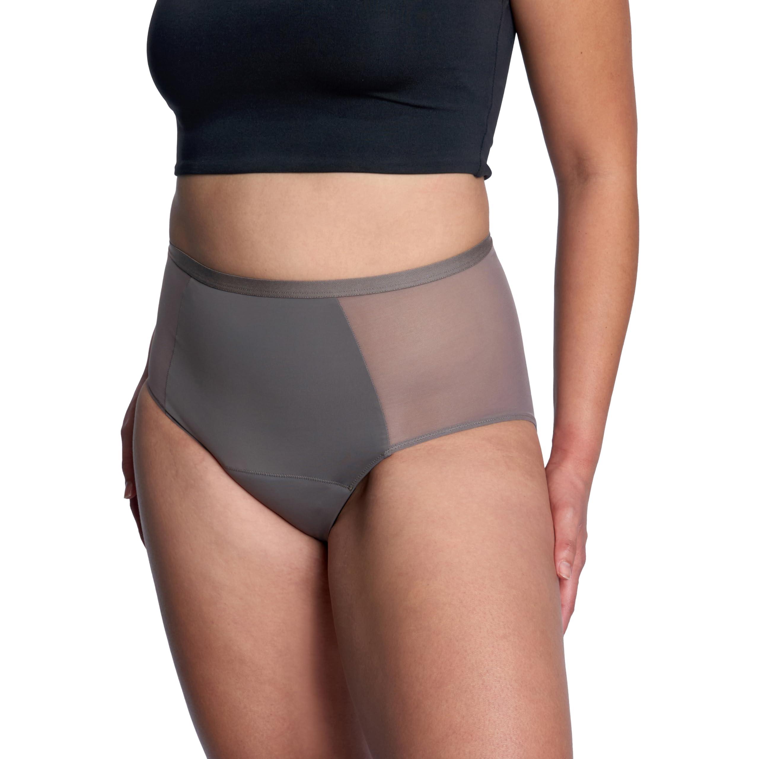 THINX Thinx Period Underwear, Comfort-Stretch Hi-Waist, Holds Up to 12 Tampons, FSA HSA Approved Period Panties, All-Day Absorbency Menstrual Underwear for Women, Leakproof & Reusable, Slate, XL