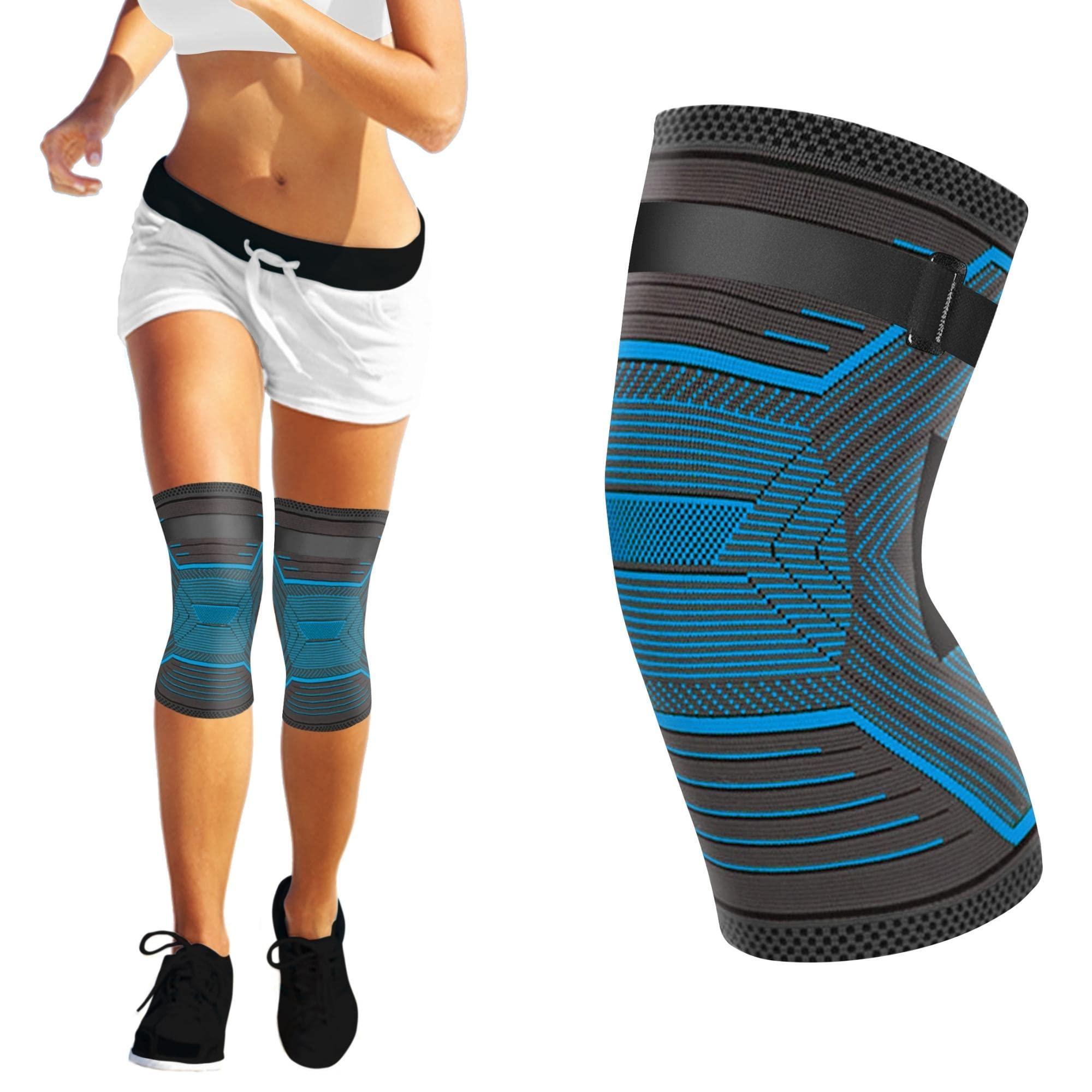 DCF DCF Compression Knee Sleeve with Adjustable Strap (1-Pack) (Small, Blue)
