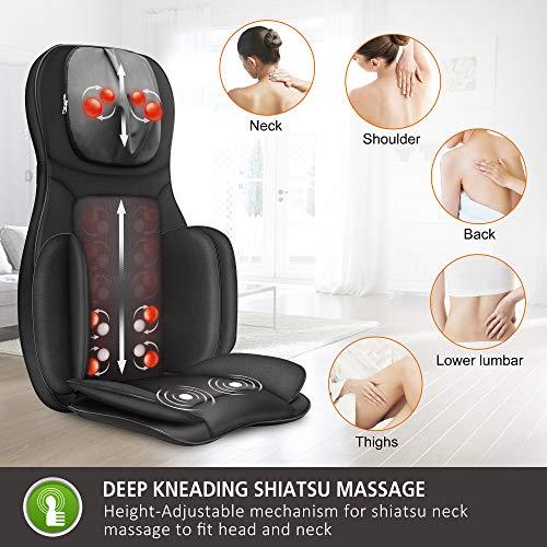 Snailax Snailax Shiatsu Neck and Shoulder Massager - Back Massager with Heat, Deep Kneading Electric Massage Pillow for Neck, Back, Shoulder,Foot,Body Mini Massage Gun