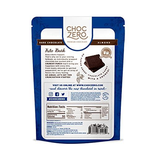 ChocZero ChocZero Dark Chocolate with Almonds Sea Salt Keto Bark, 6 Ounce (Pack of 1)