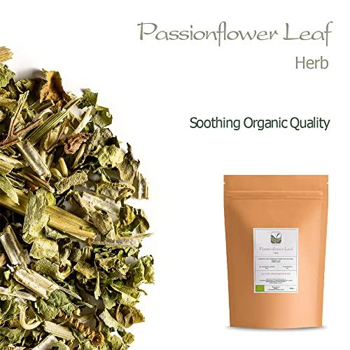 Valley of Tea Passion Flower Tea Organic Calming - Whole Leaf Dried Passionflower - Passiflora Herb for Anxiety - Maypop - Wild Passion Vile - Paciflora Te Pasiflora Tea Organic Passionflower Tea