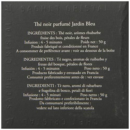 Dammann Freres Dammann Freres Sachets, Jardin Bleu Tea Bags, Premium Gourmet French Black Tea, Blend Strawberry, Rhubarb Flavors, 25 Count (Single Pack)