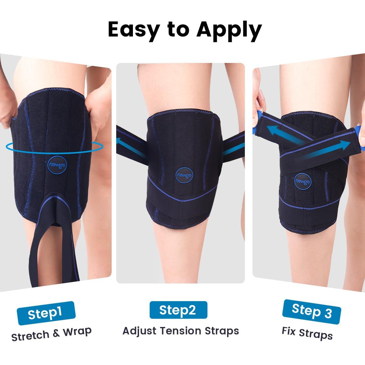 NEWGO NEWGO Ice Pack for Knee After Knee Replacement Surgery, Long Lasting Coldness Knee Ice Pack Wrap with Ice Cubes for Knee Injuries Swelling, Knee Surgery, Sports Injuries