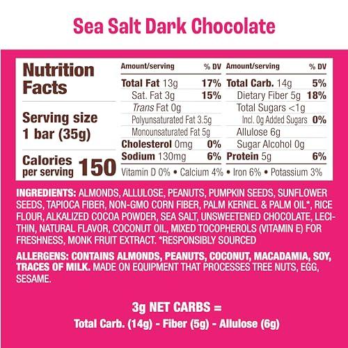 Munk Pack Munk Pack Keto Nut & Seed Bar, Sea Salt Dark Chocolate, 4 Count 1.23 oz