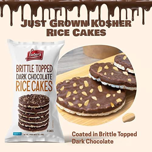 LIEBERS LIEBERS Thin Chocolate Rice Cakes, Kosher Certified Dairy and Dairy Free Options, Gluten Free Snack (Brittle Topped Dark Chocolate)