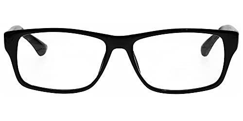 KRT Distributions Real Glass Reading Glasses with Clear Real Glass Lenses in Geek Style Frame Available in Reading Magnification +0.25 to +3.00 (1.75)