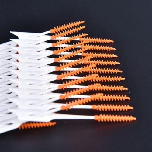 ARmoq Dental Floss Stick Oral Dental Hygiene Brush 80pcs/Set Silicone Dental Floss Cleaning Brush Teeth Elastic Massage Bar Adults Mini Teeth Cleaner for Cleaning Gaps Between Teet (Color : Blue, Size : O