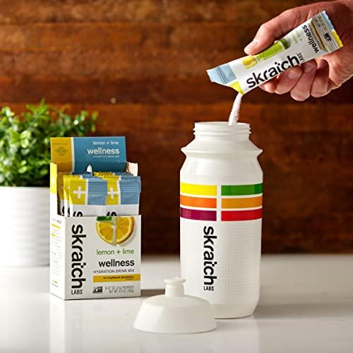 Skratch Labs SKRATCH LABS Wellness Hydration Drink Mix, Lemon and Lime (8 Pack Single Serving), Oral Rehydration Solution, ORS, Vegan, Non-GMO, Gluten Free, Dairy Free, Kosher